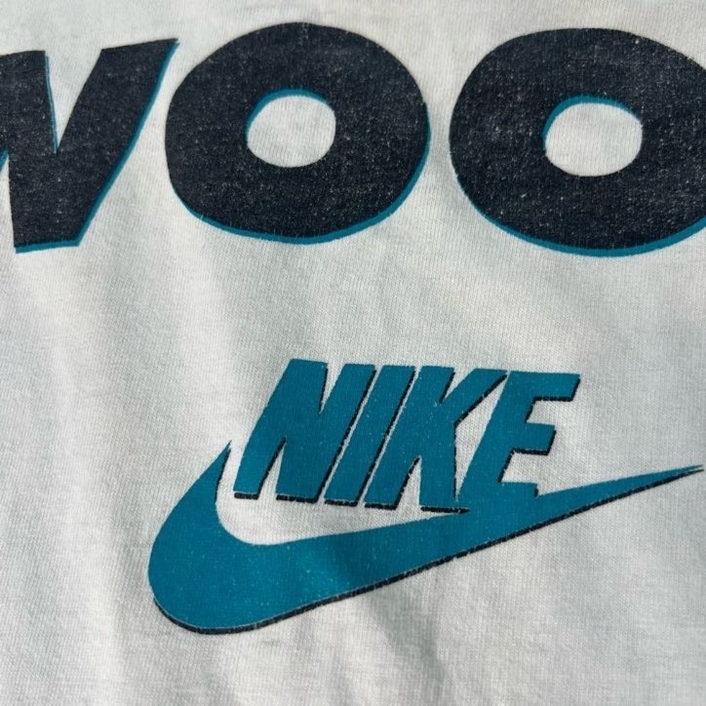Nike Mens XL Vintage Swoosh T Shirt White Teal USA Single Stitch 90s Graphic - Picture 9 of 12